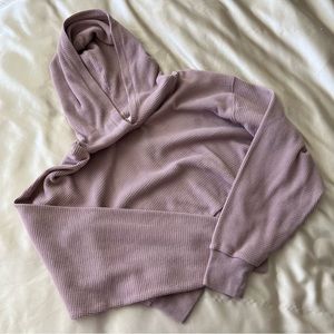 aritzia cropped waffle knit hoodie
